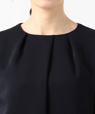 J.PRESS LADIES L 【ニオイ菌抑制】洗えるヴィーナスダブルクロス ワンピース ネイビー系