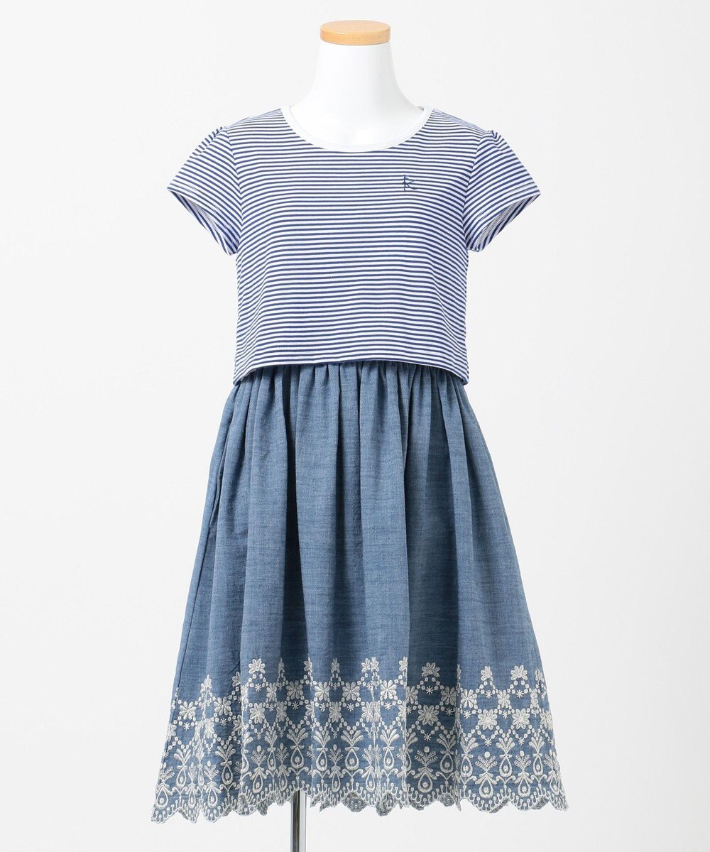 150 160cm ボーダー シャンブレー刺繍 ワンピース 組曲 Kids ファッション通販 公式通販 オンワード クローゼット
