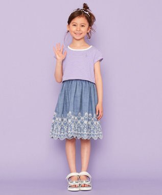 150 160cm ボーダー シャンブレー刺繍 ワンピース 組曲 Kids ファッション通販 公式通販 オンワード クローゼット