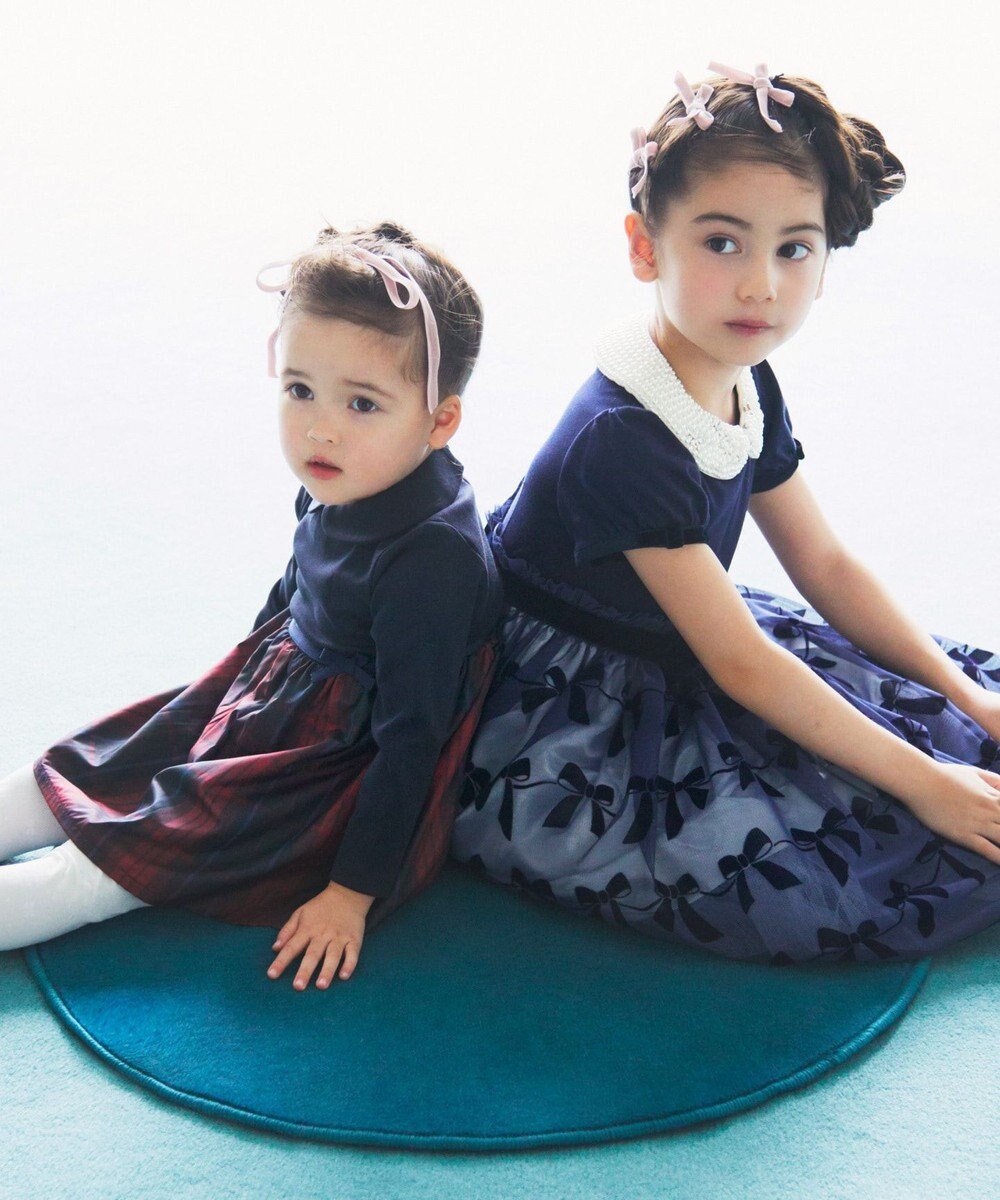 1 160cm リボンフロッキードレス ワンピース 組曲 Kidsファッション通販 公式通販 オンワード クローゼット