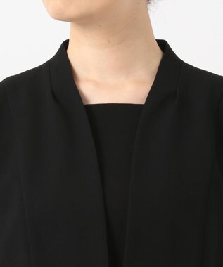 自由区 FORMAL 【洗える】ミクロハニカム ワンピース ブラック系