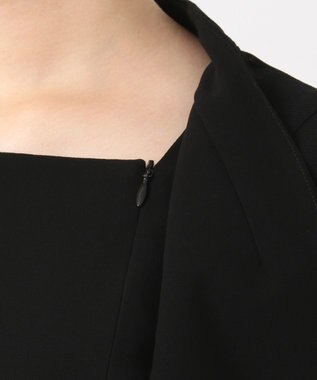 自由区 FORMAL 【洗える】ミクロハニカム ワンピース ブラック系