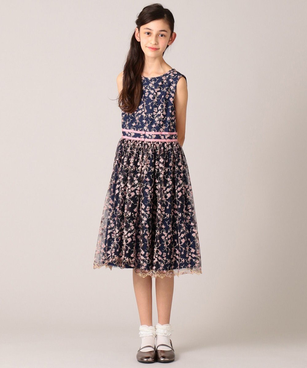 【150-160cm】Anagallis ドレス, ネイビー系7, 150