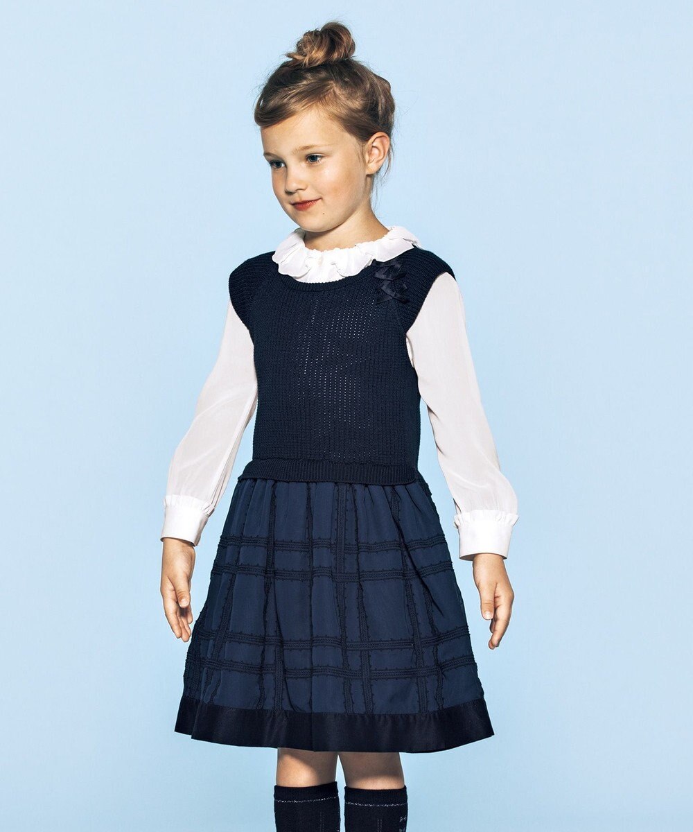 School ニット チェックレースコンビ ワンピース Tocca Bambini ファッション通販 公式通販 オンワード クローゼット