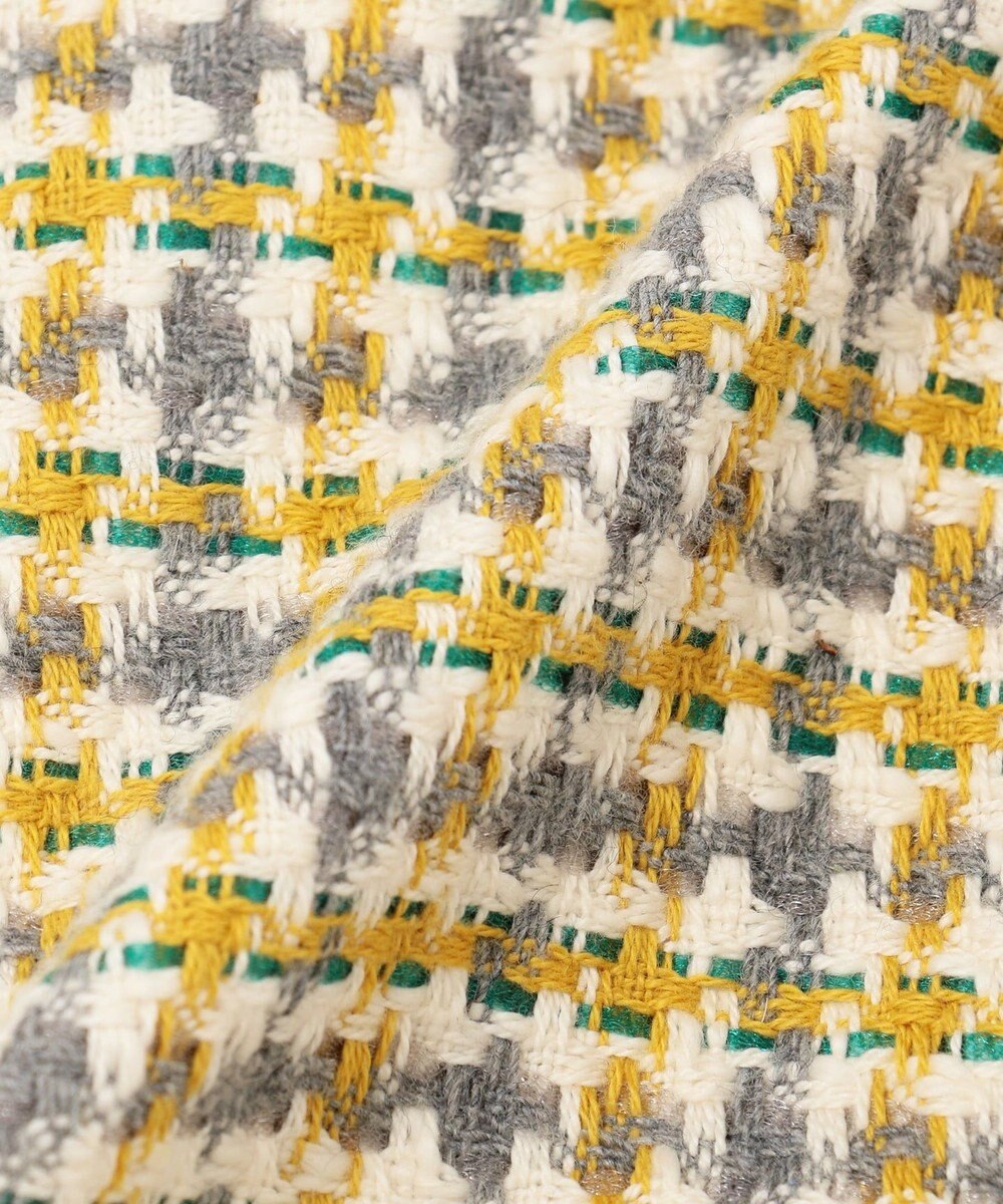 110 140cm ツイギーツイード ワンピース イエロー系7 100