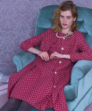 TOCCA CLOVER EMB. ドレス ワイン系7