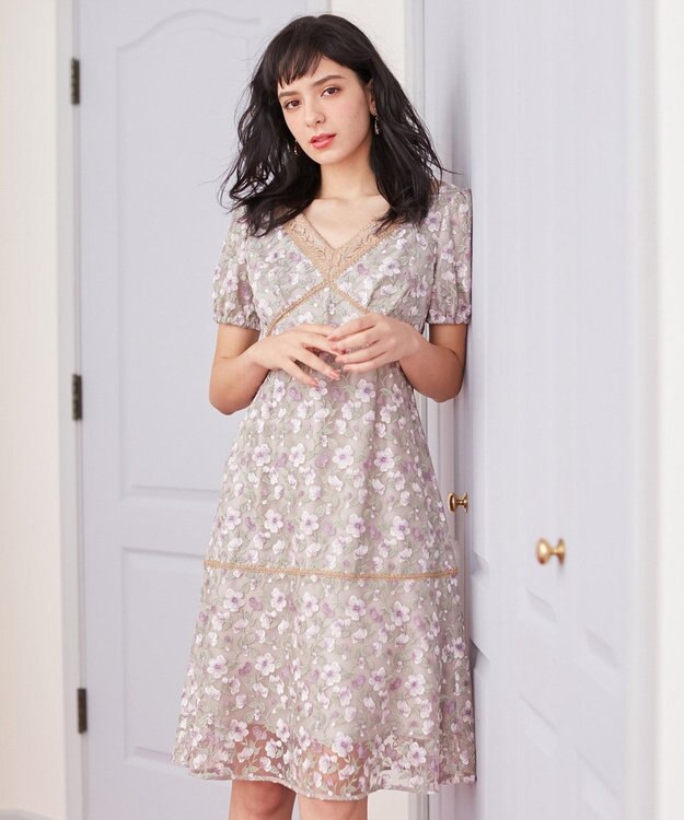 【TOCCA LAVENDER】Ipe Flowers Embroidered ドレス / TOCCA | ファッション通販  【公式通販】オンワード・クローゼット