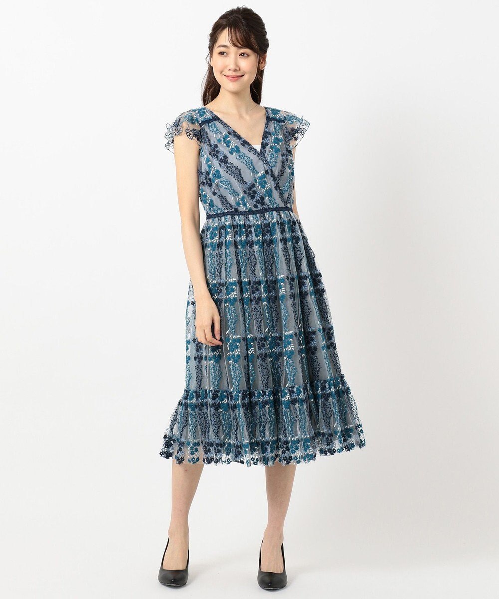 【WEB限定】【TOCCA LAVENDER】Floral Lace ドレス, ブルー系7, 0