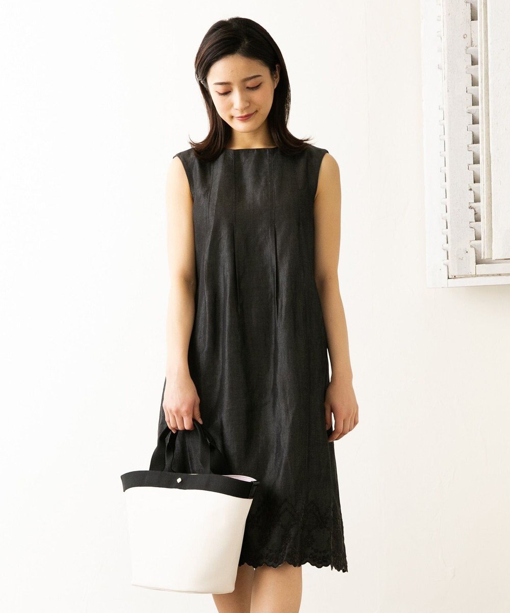 【WEB限定】【TOCCA LAVENDER】Zero Cotton Denim ドレス, ブラック系, 0