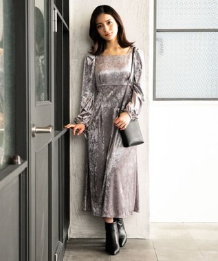 WEB限定】【TOCCA LAVENDER】Clash Velor Dress ドレス / TOCCA