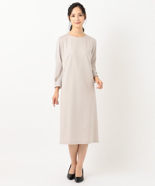 自由区 【Sサイズ有】360°FREE ウォッシャブル ワンピース ライトグレー系