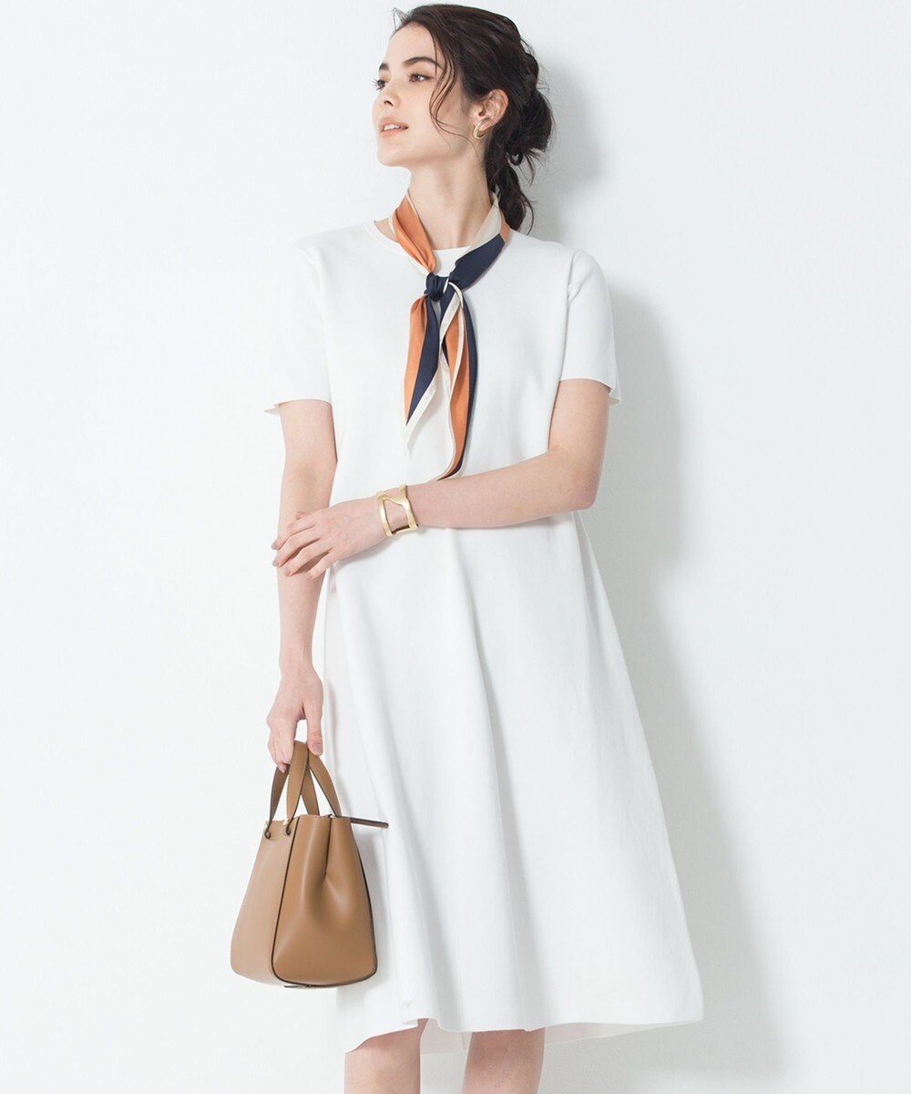 【オンワード】 23区>ワンピース 【洗える】オーガニック コットン ニットワンピース ホワイト 40 レディース 【送料無料】