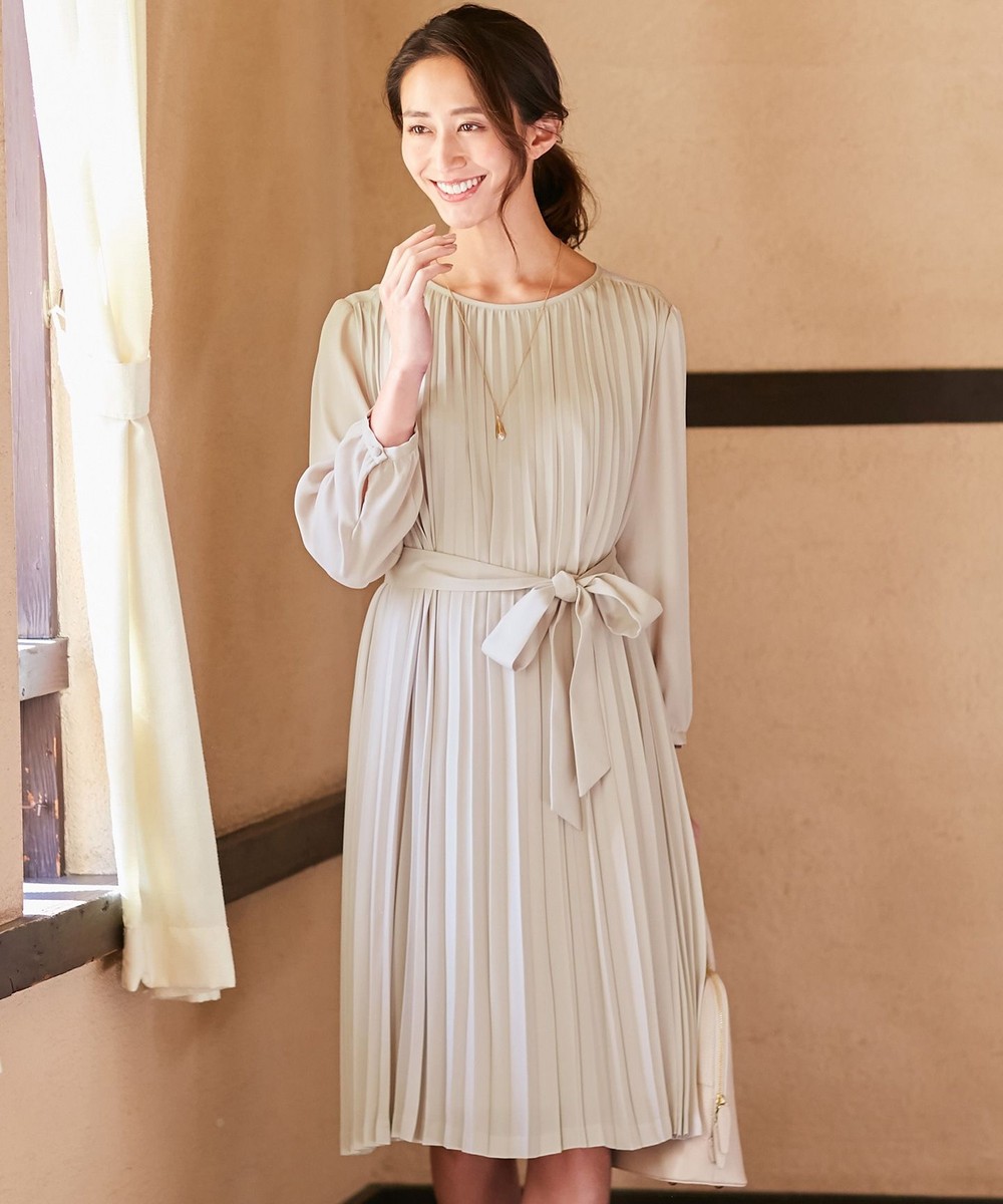 【オンワード】 23区 L>ワンピース 【洗える】クリスタルアムンゼン ワンピース ベージュ 46 レディース 【送料無料】