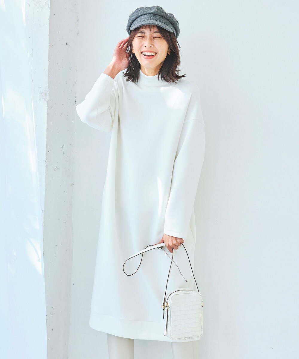 【オンワード】 23区 L>ワンピース ハイストレッチダンボール ビルドネックミニ ワンピース ライトグレー 46 レディース 【送料無料】