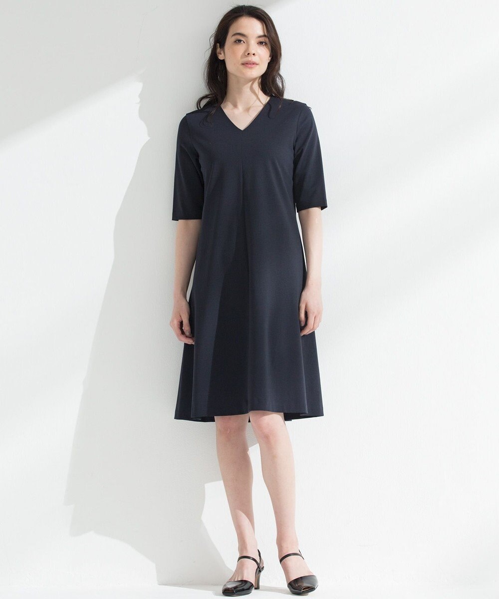 洗える コンパクトポンチ Vネック ワンピース 23区 L ファッション通販 公式通販 オンワード クローゼット