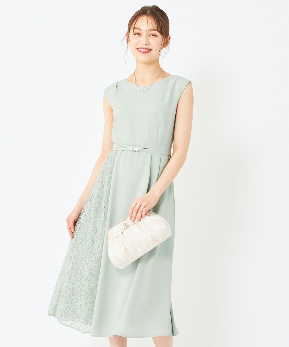 【オンワード】 any SiS>ワンピース 【2WAY】サイドレースジュエル ドレス ネイビー 2 レディース 【送料無料】