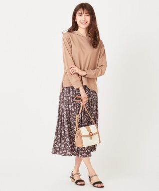 おうち時間に】パーカー×フラワープリントスカート ツインセット(2SET  