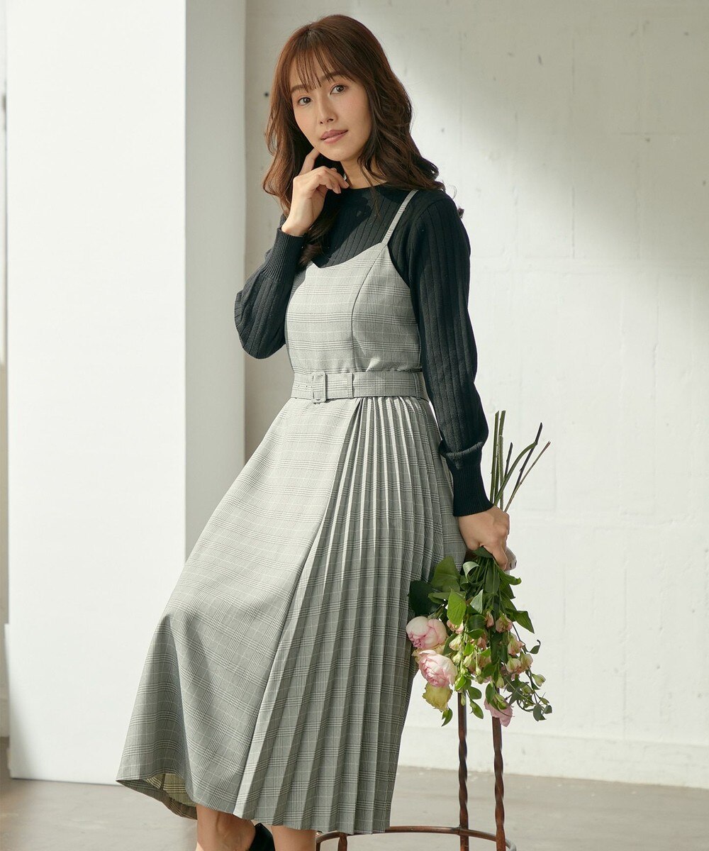 【オンワード】 any SiS L>ワンピース 【冬仕様になってリニューアル!】サイドプリーツ ジャンドレ (2SET) ブラウン 4 レディース 【送料無料】