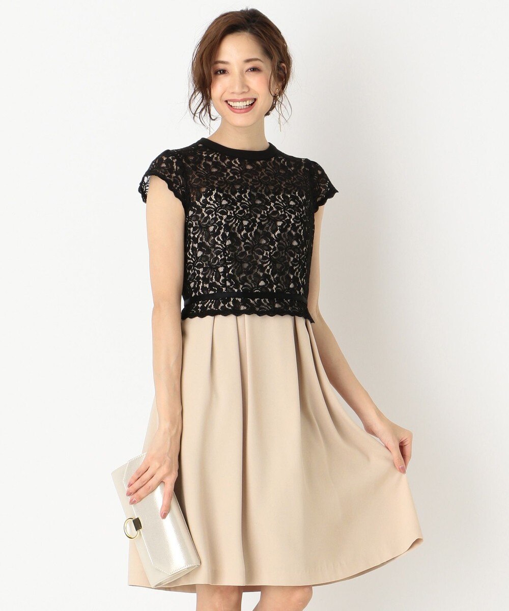 【オンワード】 any SiS>ワンピース レディレースコンビ ドレス ネイビー 2 レディース 【送料無料】