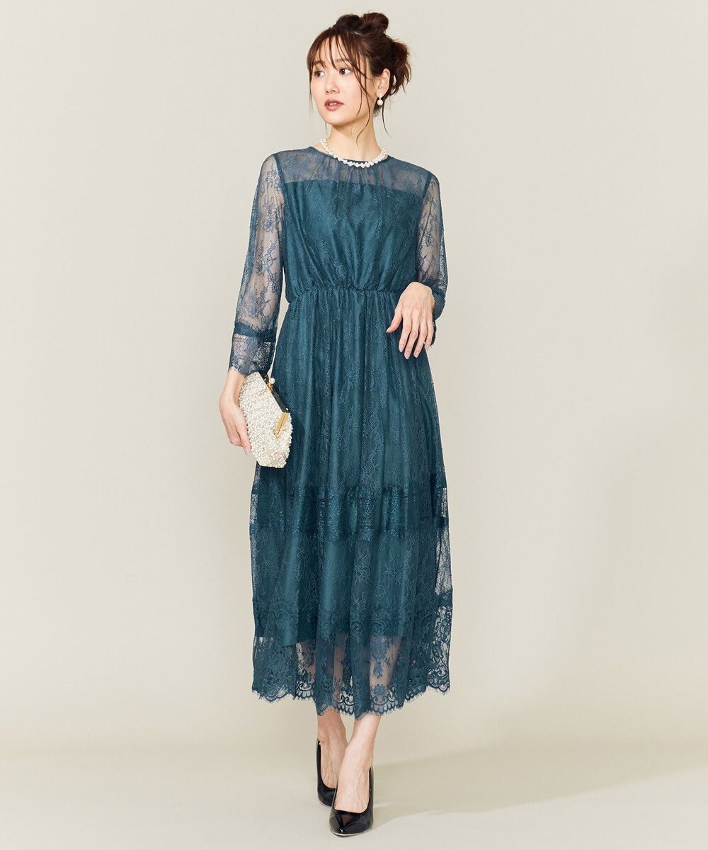 Prier 総レースロング ワンピース 組曲 L ファッション通販 公式通販 オンワード クローゼット