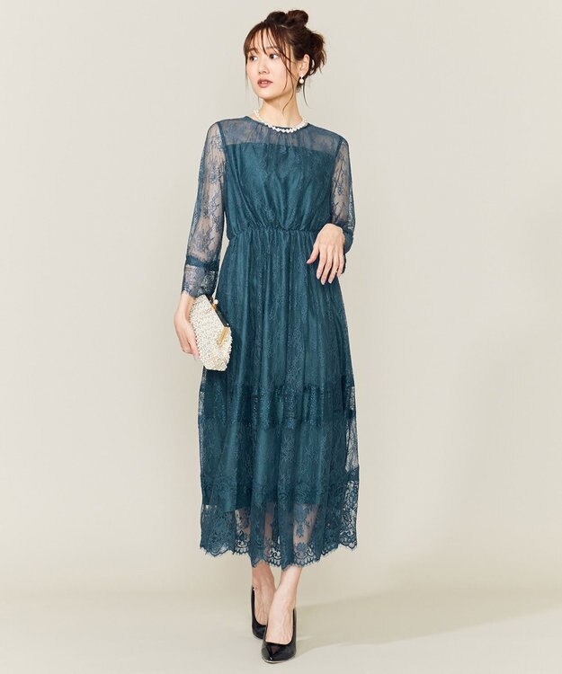 Prier 総レースロング ワンピース 組曲 L ファッション通販 公式通販 オンワード クローゼット