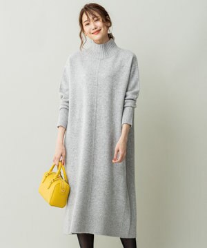 【Oggi.jp掲載】ウールカシミヤ ハイネック ニットワンピース