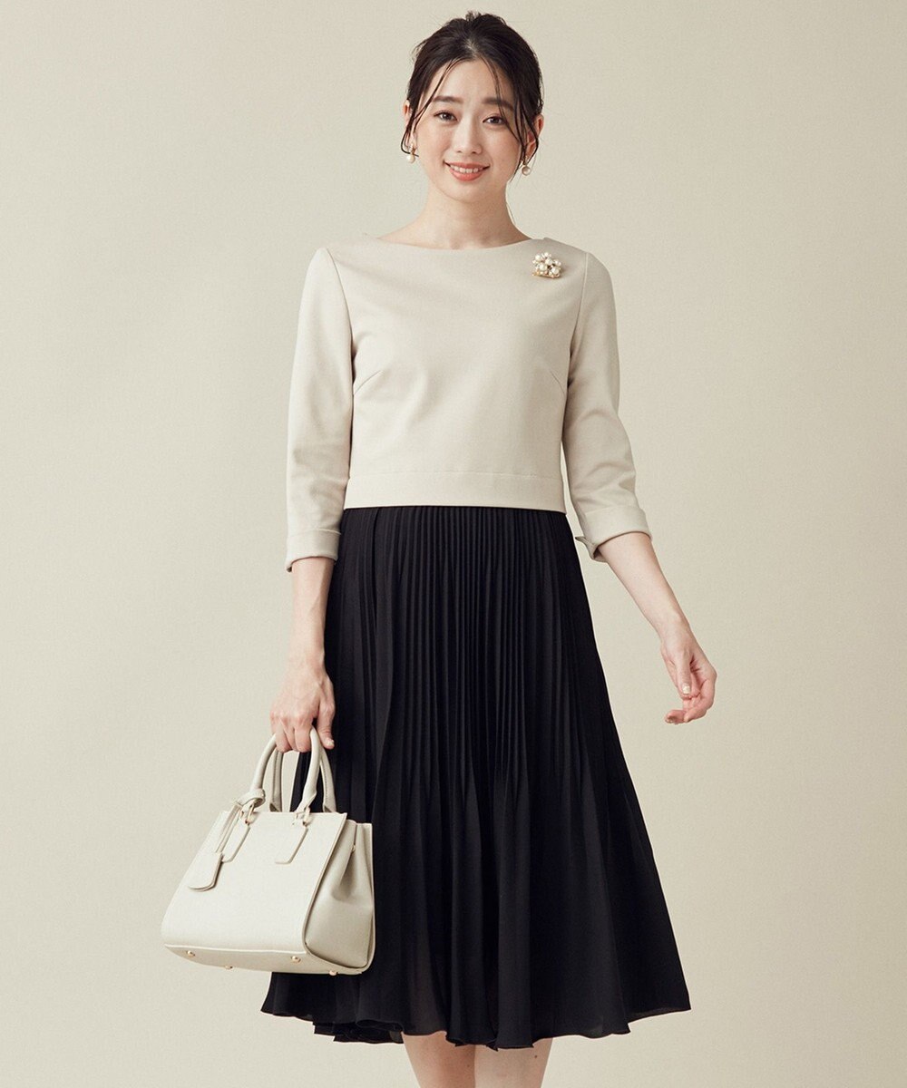 追加生産分入荷 ジャージコンビプリーツ ワンピース 組曲 Sファッション通販 公式通販 オンワード クローゼット