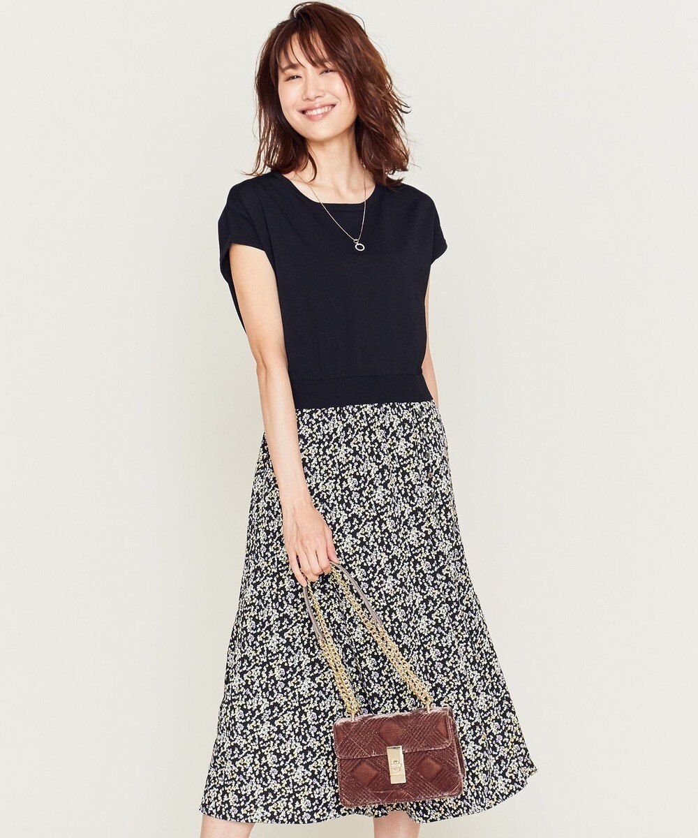 オンワード 組曲 ワンピース 洗える プリントドッキング ワンピース ふじ色 2 レディース 送料無料 雑記帳