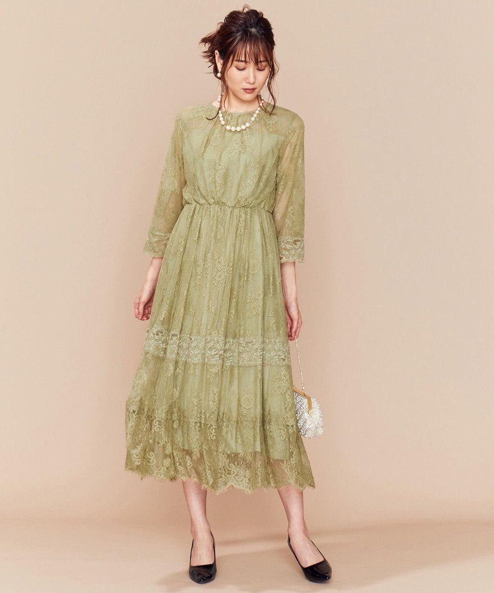 新色追加 総レースロング ドレス 組曲 L ファッション通販 公式通販 オンワード クローゼット