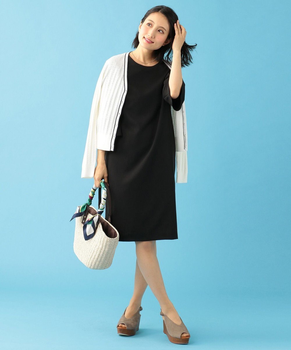 結婚式やパーティーに レース切替フレア袖コクーン ドレス 組曲 L ファッション通販 公式通販 オンワード クローゼット