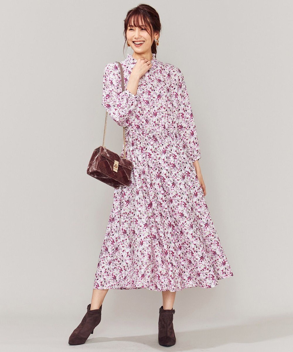 洗える サテンフラワープリント ワンピース 組曲 S ファッション通販 公式通販 オンワード クローゼット