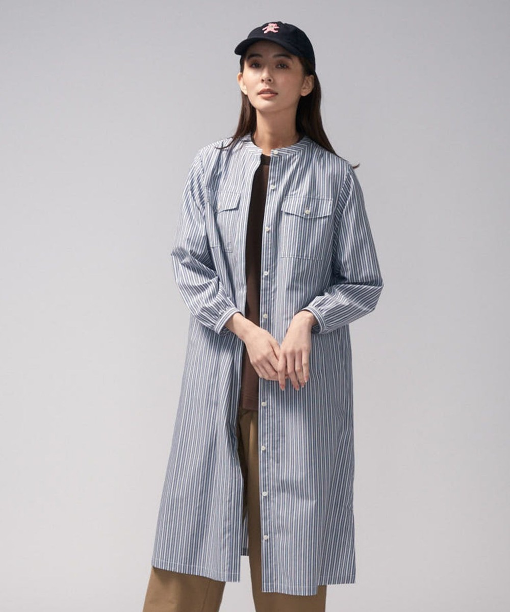 【オンワード】 J.PRESS YORK STREET>ワンピース 【洗える】60/1タイプライターストライプ ワンピース ブルー S レディース 【送料無料】