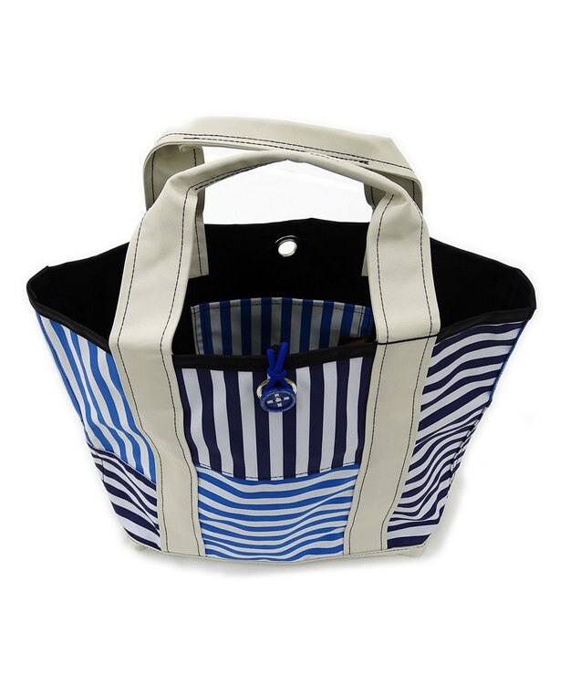 +RING 傘生地を使用した撥水トートバッグM 青 SR104 青