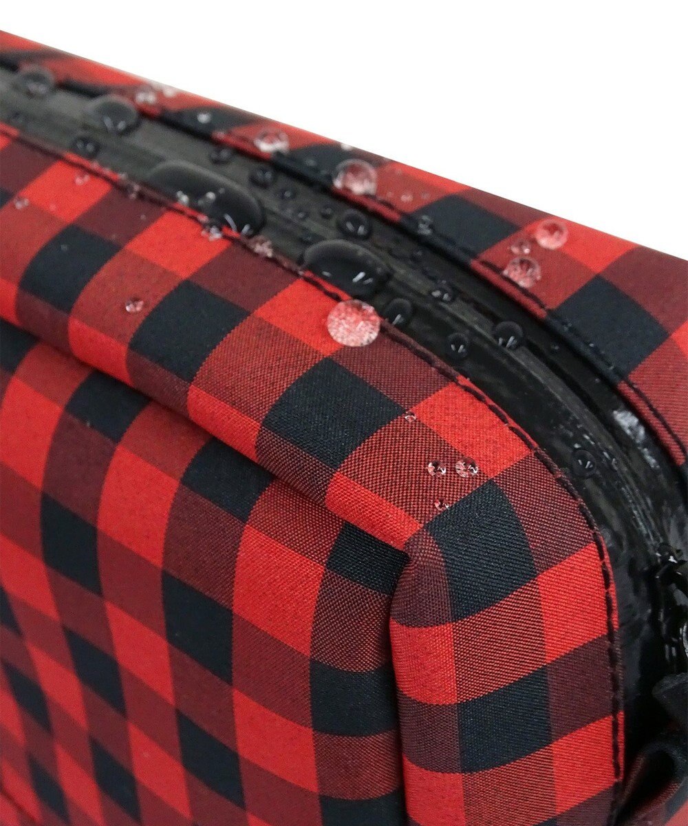 +RING 【プラスリング】傘生地を使用した 撥水ハンディーポーチRED-CHK  Sr.138 