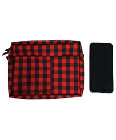 +RING 【プラスリング】傘生地を使用した 撥水ハンディーポーチRED-CHK  Sr.138