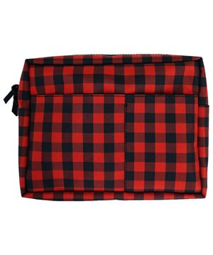  【プラスリング】傘生地を使用した 撥水ハンディーポーチRED-CHK  Sr.138