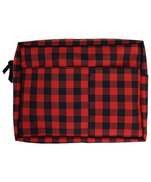 +RING 【プラスリング】傘生地を使用した 撥水ハンディーポーチRED-CHK  Sr.138 赤