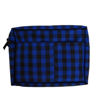  【プラスリング】傘生地を使用した撥水ハンディーポーチ BLU-CHK Sr.142