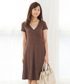 半袖 洗える やせて見えるカシュクールジャージーワンピース Tiaclasse ファッション通販 公式通販 オンワード クローゼット