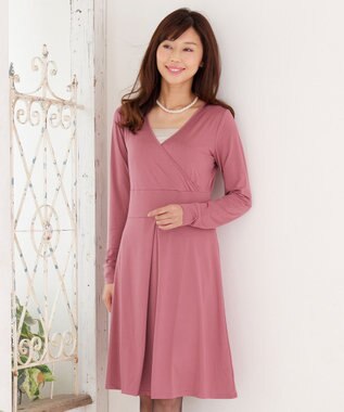 長袖 洗える やせて見えるカシュクールジャージーワンピース Tiaclasse ファッション通販 公式通販 オンワード クローゼット