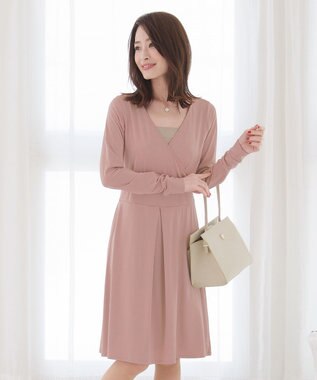 長袖 洗える やせて見えるカシュクールジャージーワンピース Tiaclasse ファッション通販 公式通販 オンワード クローゼット