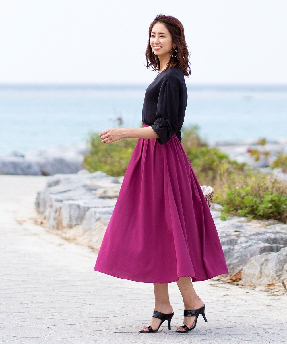 洗える きれい色で彩る 大人のマキシ丈フレアスカート Tiaclasse ファッション通販 公式通販 オンワード クローゼット