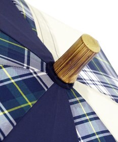 +RING 【限定/日本製】プラスリング 晴雨兼用傘（長ショート）NVY-CHK SR201