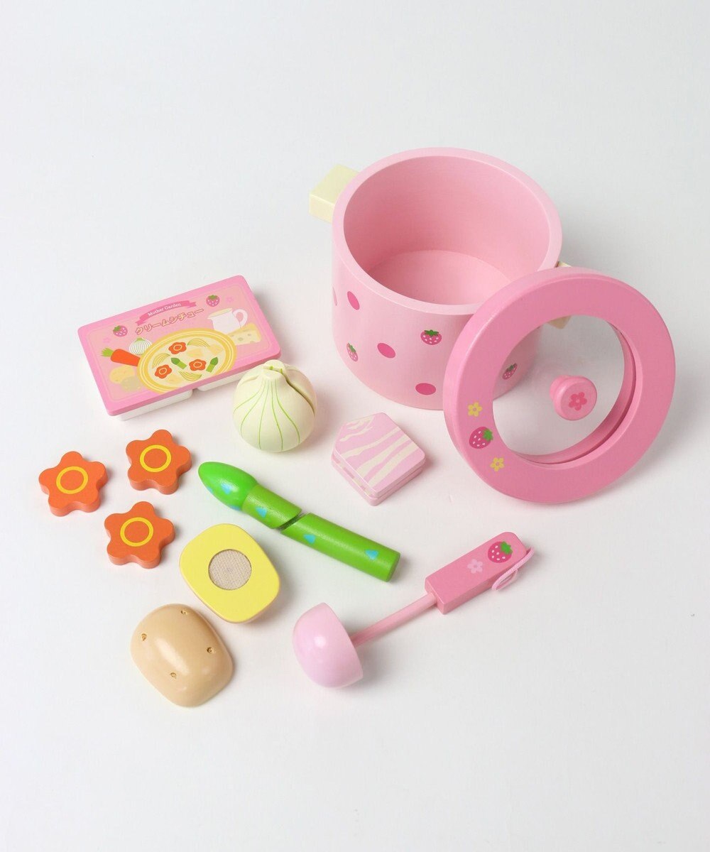 Mother garden 野いちご　木のおままごと　お鍋&クリームシチューセット　抗菌 