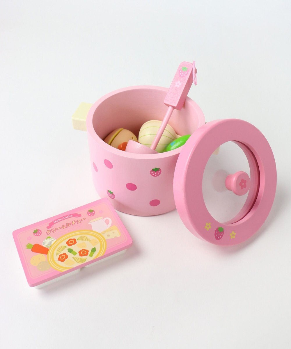 Mother garden 野いちご　木のおままごと　お鍋&クリームシチューセット　抗菌 