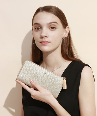 トプカピ メッシュ柄型押し lファスナー長財布 ritmo リトモ シャンパン