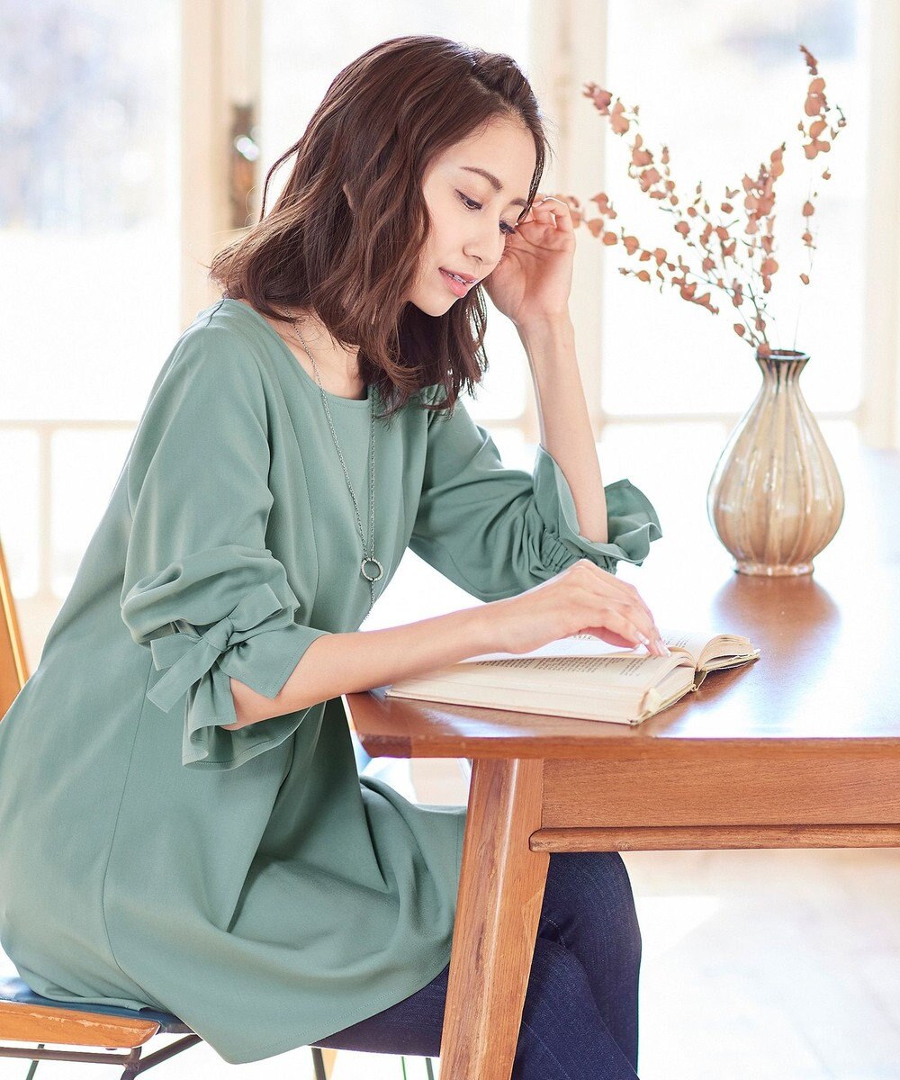 洗える 女性らしさ薫る リボンバルーン袖チュニック Tiaclasse ファッション通販 公式通販 オンワード クローゼット