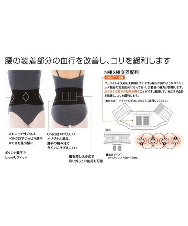 Chacott コンディショニングベルト（マグネットシート入り） ブラック