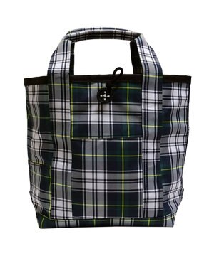  傘生地を使用した撥水トートバッグM グリーンチェック SR183