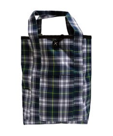 +RING 傘生地を使用した撥水トートバッグTALL グリーンチェック SR185